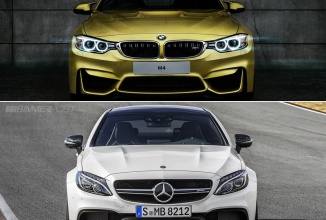 BMW M4 coupe comparat cu Mercedes C63 S AMG coupe; Cine câştigă bătălia?
