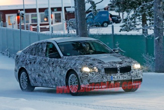BMW Seria 5 GT este fotografiat sub camuflaj pe străzile înzăpezite din Suedia
