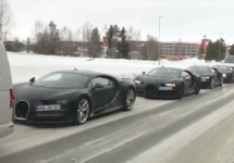 4 modele Bugatti Chiron surprinse într-un convoi ce valorează cât un jucător bunicel de fotbal