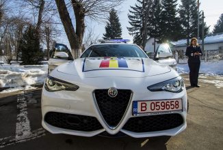 Poliția Rutieră Ilfov are de astăzi în flota de mașini un bolid Alfa Romeo Giulia Veloce; atinge 100 km/h în 5.2 secunde și vine cu 280 CP sub capotă